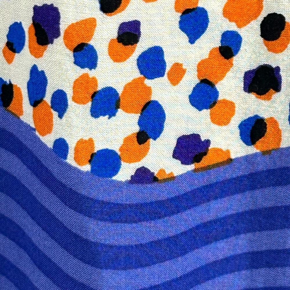 Maeve Polka Dot Sleeveless Flowing V-neck Blouse in Orange and Purple Size 6 - Picture 5 of 9